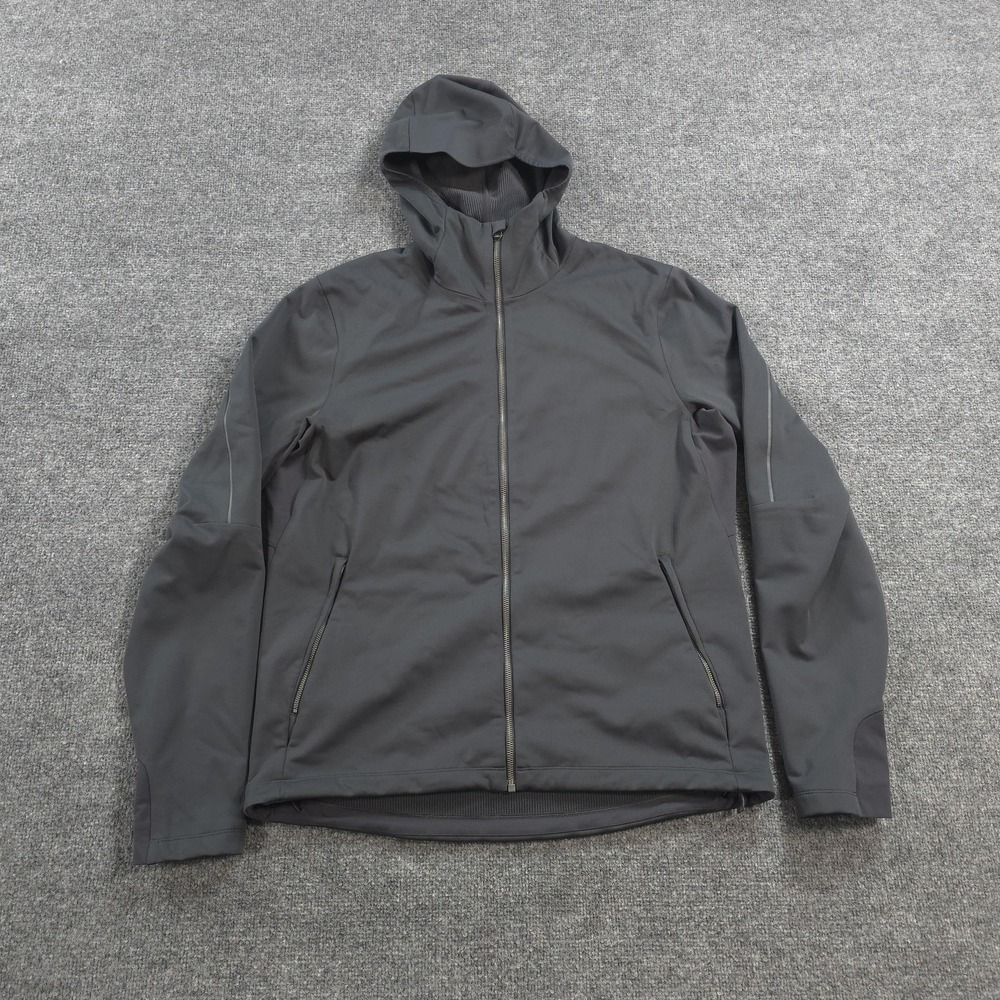 Lululemon Jacket Mens XL Gray Fleece Back Soft Shell Grid Performance Run Hike